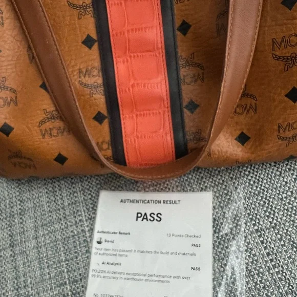 MCM Cognac and Orange Visetos Tote - Picture 14 of 15